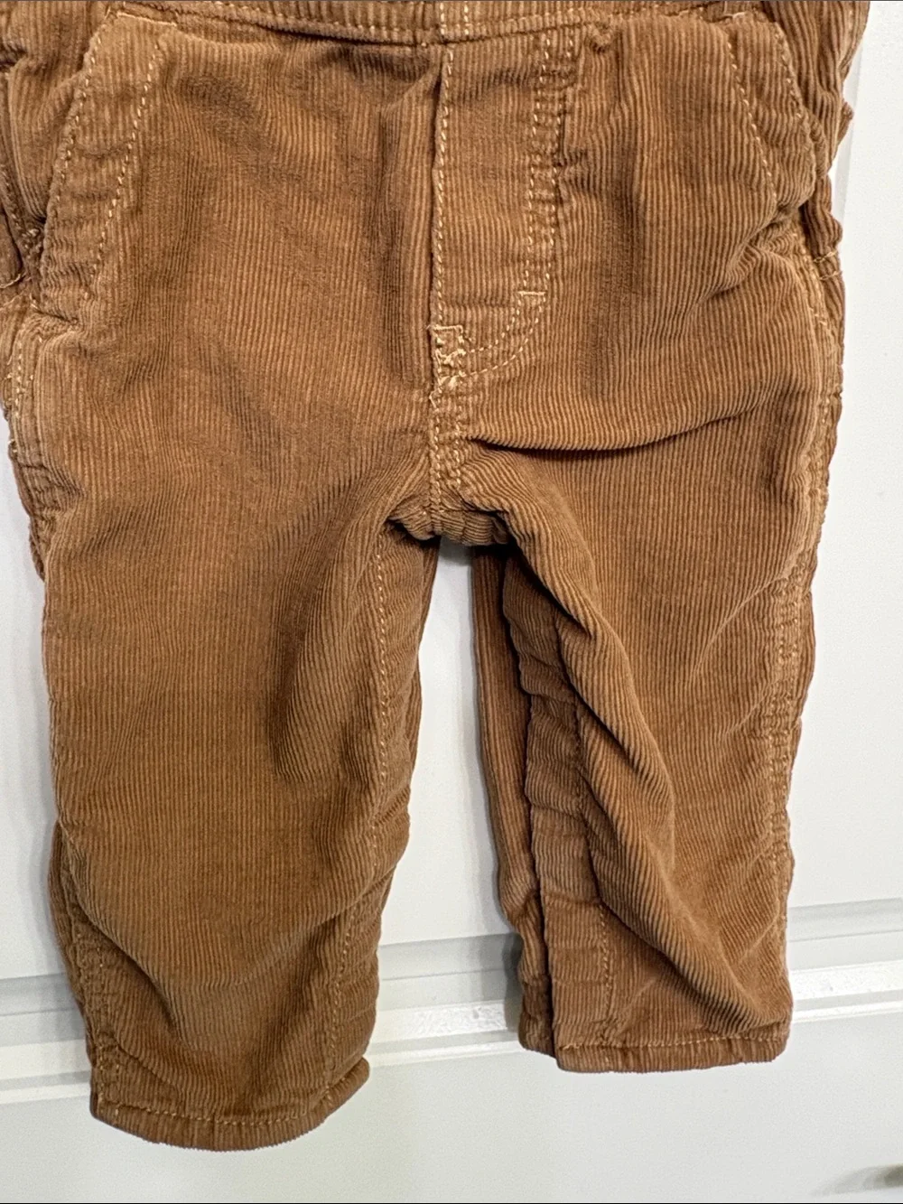 OshKosh B'gosh Tan Brown Corduroy Kids Overalls‎